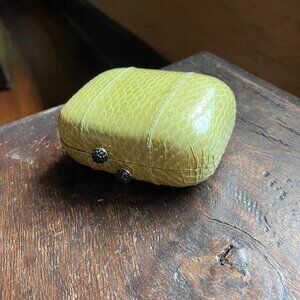 kotur green snakeskin clutch